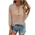 thumbnail image 3 of Inverlee Button Up Shirts Women Summer 3/4 Sleeve Tops Dressy Casual Plus Size Solid Color T Shirts Classic Holiday Tunic Blouse Clearance, 3 of 6