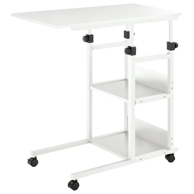 HOMCOM Bureau Debout Mobile, Hauteur Réglable Bureau Debout de 31,5 Pouces