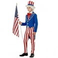 thumbnail image 4 of 4PCS Men's Uncle Sam Costume 4th Of July Costume Halloween Costumes July Fourth Patriotic Party Fancy Dress With Hat, Jacket, Bow Tie, Pants, 4 of 5