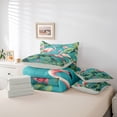 thumbnail image 6 of jejeloiu Pink Flamingo Lotus 7-Piece Twin Bedding Sets Kids,Tropical Bird Leaf Pattern Bedding Comforter Set For Girl,Reversible, 6 of 7