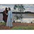 thumbnail image 2 of Mikhail Nesterov 18x15 Gold Ornate Wood Frame and Double Matted Museum Art Print Titled - Wayfarers. Beyond the Volga (1922), 2 of 4
