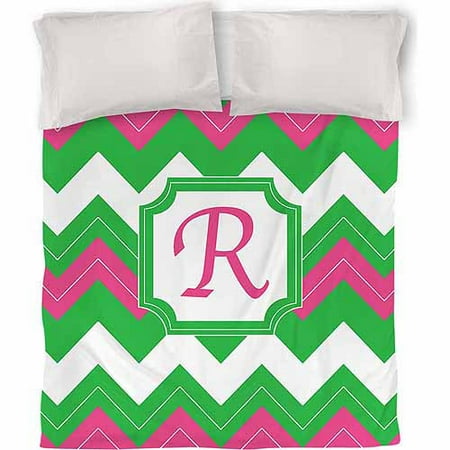 IDG Chevron Monogram Duvet Cover, Fuchsia