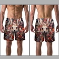 thumbnail image 3 of luoweisi Men's Beach Shorts Quick Dry Swim Trunks with Mesh Lining Flower Rabbit 2XL, 3 of 5
