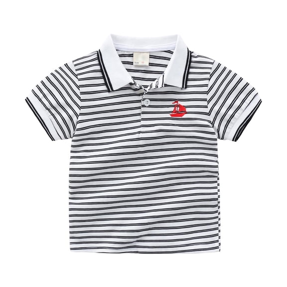 LRen Toddler Polo Shirts Boys 4t Stretch Collared School Uniform Shirts Short Sleeve Shirts Boy Loose Comfortable Shirt Toddler Boy Polo Shirt Trendy Summer Shirts