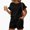 Black, variant on Stichou Women's 2 Piece Short Sleeve Outfits Casual 2026 Spring Summer Shorts Set Lounge Matching Sets with Pockets Red M