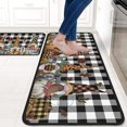 thumbnail image 4 of Fall Pumpkin Gnomes Kitchen Rugs and Mats Sets of 2,Thanksgiving Farmhouse Kitchen Decoration Rubber Backing Non-Slip Floor Mat for Sink Waterproof Laundry Room Rugs Runner,Black 17x24+17x48inch, 4 of 5