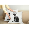 thumbnail image 2 of Ambesonne Cat Throw Pillow Cover 2 Pack, Egyptian Animal Motif, 24", Black Grey, 2 of 5