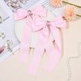 thumbnail image 6 of 2PCS Silky Satin Hair Bows Hair Clip Blue Hair Ribbon Ponytail Holder Accessories Slides Metal Clips Hair Bow for Women Girls Toddlers Teens Kids Pink & Pink -Crysta, 6 of 8