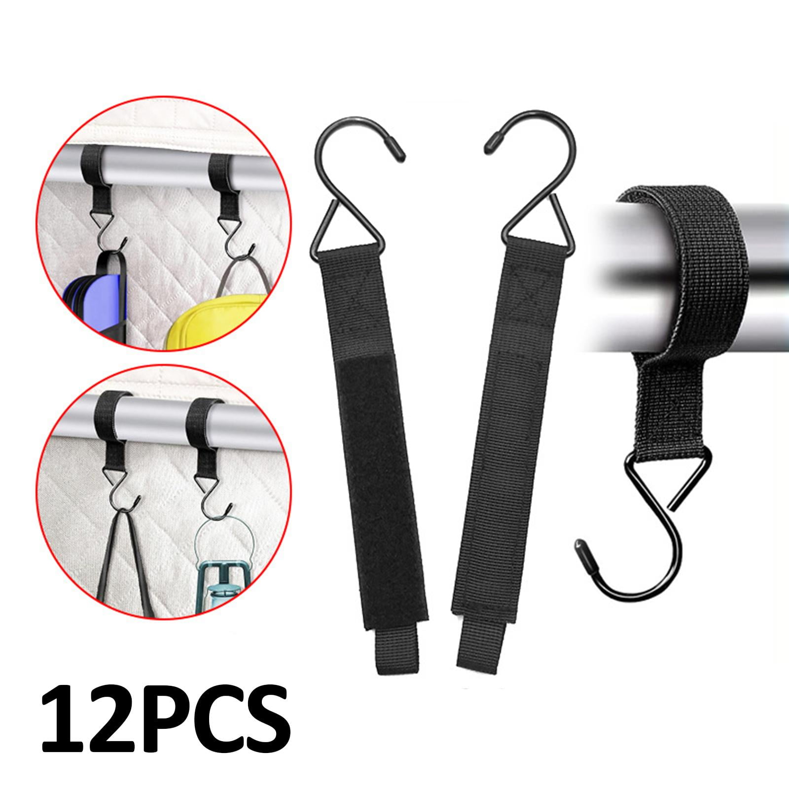 Miulika 12Pcs Ice Fishing Shelter Hooks Coat Hooks Ice Fishing Storage Heavy Duty Hanging Tent Storage Hook for Outdoor Gloves Lights