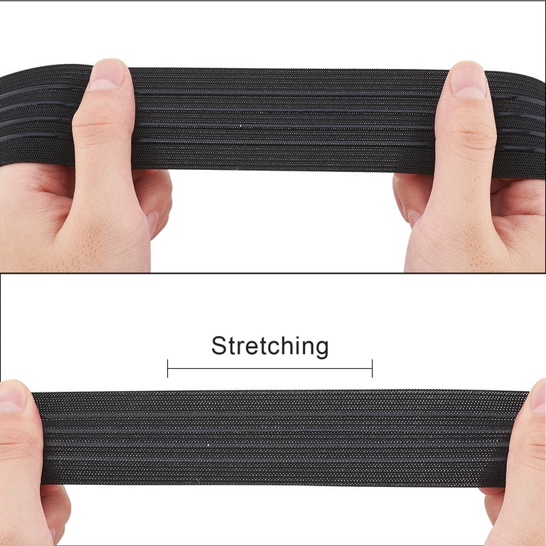 6 Yards Black Wide Non-Slip Elastic Band 37mm Straight Silicone Elastic  Gripper Band Flat Waistband for Garment Sewing Project 