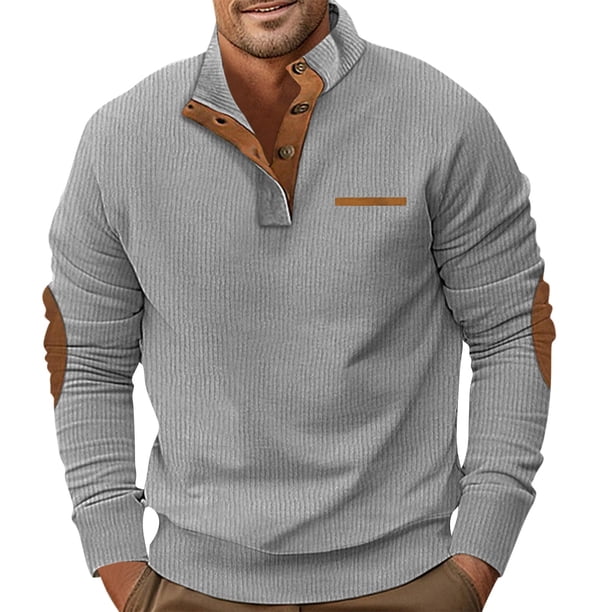 Spring And Autumn Men's Standing Collar Sweatshirt Is Outdoor Casual Sweaters Tops 2XL
