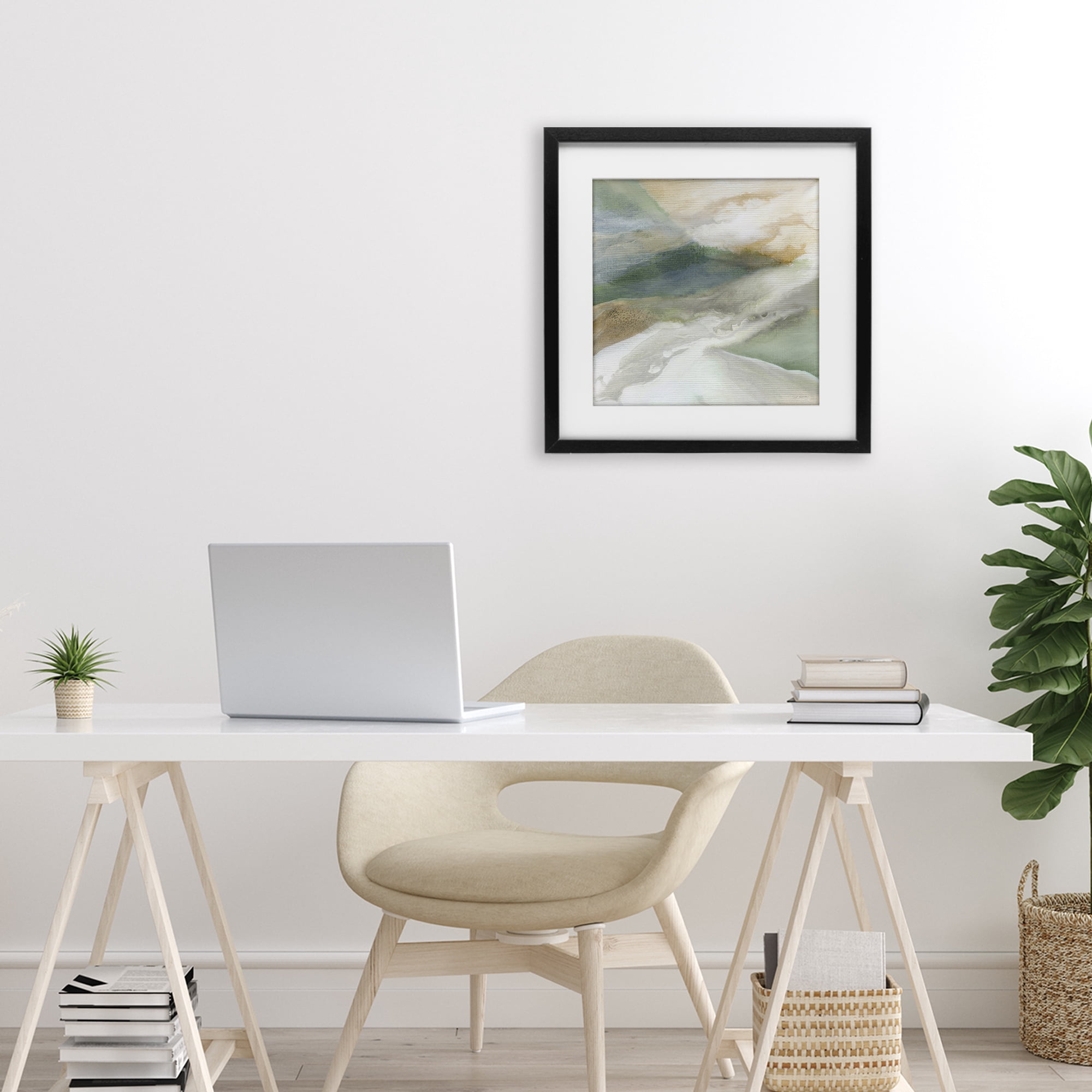 Stupell Industries Serene Mist Over Rolling Fields Black Framed Print Under Glass, design by Carol Robinson