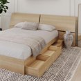 thumbnail image 1 of Nexera Nordik Storage Bed with Headboard, Natural Maple, 1 of 8