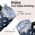 thumbnail image 4 of 20oz elephant Stainless Steel Tumbler with Handle and Straw Insulated Travel Water Bottle Coffee Mug with Lid and Straw Fits Most Car Cup Holders Gift for Women Men, 4 of 6