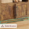thumbnail image 3 of Farmhouse Bakers Rack Dining Table – Storage Cabinet, Thickened Tabletop, Power Outlets & USB – Coffee Bar & Microwave Stand – Vintage Color, US Standard Power (2AC+2A), 3 of 8