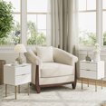 thumbnail image 4 of Nightstand,Mid-Century Modern Bedside Table with 2 Storage Drawer,Small Gold Frame Side End Table for Bedroom,Living Room, White, 4 of 12