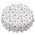 thumbnail image 2 of Pioneer Flower Floral Print Pattern Round Tablecloth 70"x70", Wrinkle Resistant Wipeable Table Cover for Kitchen Dining Room Picnic Patio and Party, 2 of 6