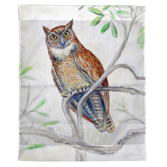 Betsy Drake Interiors Great Horned Owl Wall Hanging 24x30