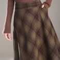 thumbnail image 3 of Women's Lattice Skirt Warm Elastic Waist Wool A-Line Pleated Tartan Winter Long Skirts, 3 of 8
