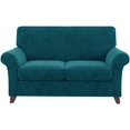 thumbnail image 1 of Housse de Canapé en Velours Peluche (Causeuse, Vert Noirâtre), 1 of 7