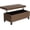 Tan, variant on Homebeez Lift Top Storage Ottoman Bench, 42 inch Brown Rectangular Ottoman, Faux Leather Upholstered Storage Bench for Living Room, Bedroom