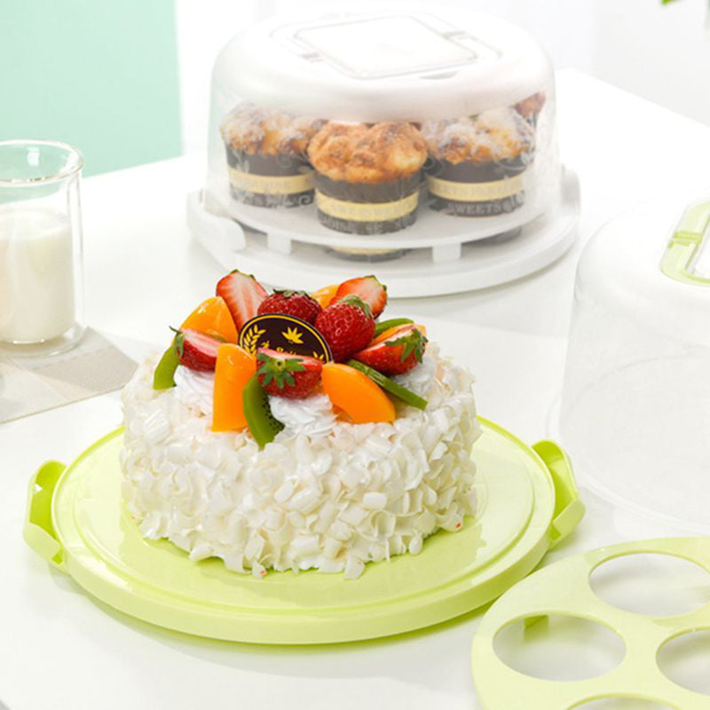 SPRING PARK Cake Carrier Storage Box, Portable Cake Carrier Cover Container,  Plastic Round Cake Box with Lid Handle for Cake Pie or Other Desserts -  Walmart.com