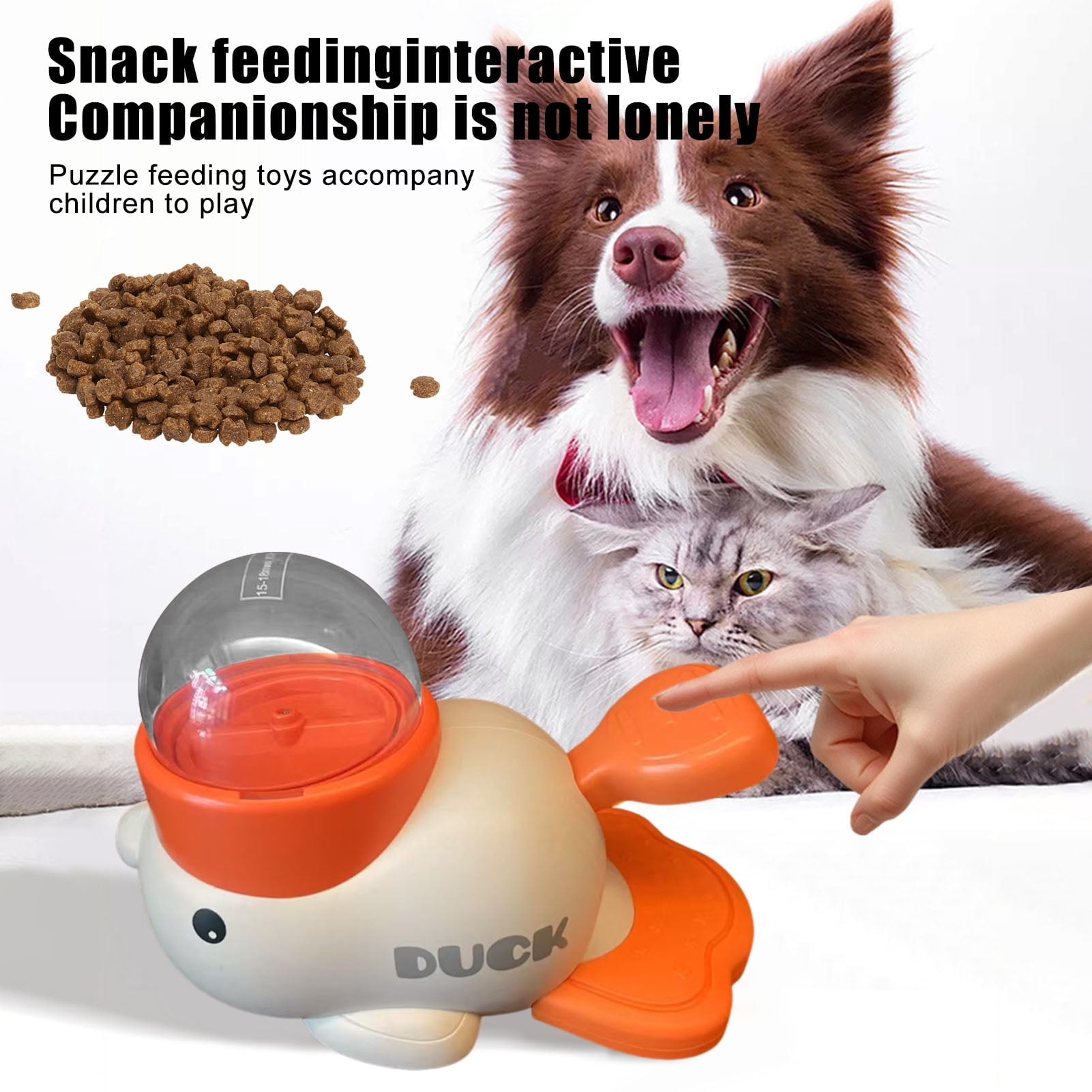 2-in-1 Slow Feeder & Puzzle Toy - Durable Duck Design for Small/Medium Dogs (Mental Stimulation, Anti-Bloating/Anti-Gulping) White