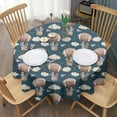 thumbnail image 3 of Blue Background Football Hot Air Balloons Pattern Round Tablecloth 60"x60",Wrinkle Wipeable Table Cloth for Kitchen Dining Room Picnic Patio Party, 3 of 6