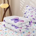 thumbnail image 5 of Erosebridal Watercolor Butterfly Zipper Queen Comforter Set with Fitted Sheet and 2 Pillowcases for Girls, Lavender Floral Flower Zipper Bedding Set, Stars Reversible, 4 Pieces, 5 of 7