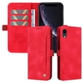 thumbnail image 5 of Nalacover For iPhone XR Wallet case 【RFID Blocking】【Slide Pocket Slot】,Credit Card Holder Flip Folio Book PU Leather Protective Cover Women Men For iPhone XR, red, 5 of 14