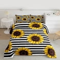 thumbnail image 2 of Homewish Rustic Sunflower Floral Full Size Comforter Sets,Modern Geometric Striped Bedding Comforter Set,Orange White Black Bedding Sets For Teens,Ultra Soft Home Decor Reversible,3pcs, 2 of 8