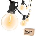 thumbnail image 1 of Outdoor String Lights 300FT(3X 100FT), Patio Lights Outdoor 150+6 Shatterproof Edison Plastic Bulbs, Connectable Waterproof Bistro Hanging Lights for Patio, Porch,Backyard, 1 of 11