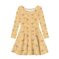 thumbnail image 4 of DISNIMO Paw Print Corgi Dress for Girls Long Sleeve Midi Dress Kids Dresses 11-12 Long Sleeve Casual Dress Girls Fall Outfit Dress for Children Girls Dresses Casual Long Sleeve Skater Dress Girls, 4 of 6