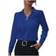 thumbnail image 3 of Ropa de otoño para mujer,Camisa de manga larga con solapa para mujer, color liso, informal, de poliéster, cómoda para uso diario, sopatenor, 3 of 8