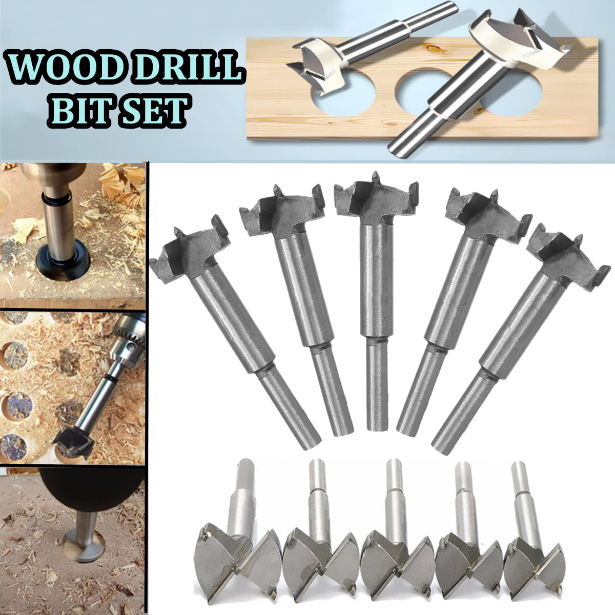 Forstner Wood Drill Bit Self Centering Hole Saw Cutter Woodworking Hinges Bits