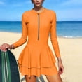 thumbnail image 2 of SYMOID Womens UPF 50+ Long Sleeve Swim Dress & Shorts Set, Rash Guard Modest Swimwear for Surfing Beach Swimming,Size L, 2 of 9