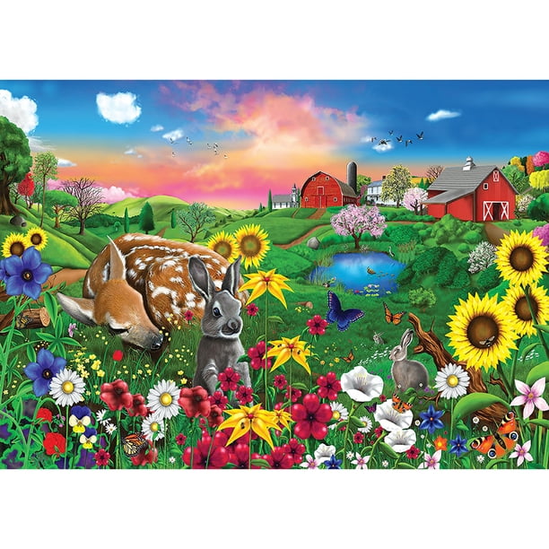 Diamond Painting (DE1773) Kits Conejo y Girasol Cuadrado Artesanía Arte 40x50cm Hugtrwg Para estrenar