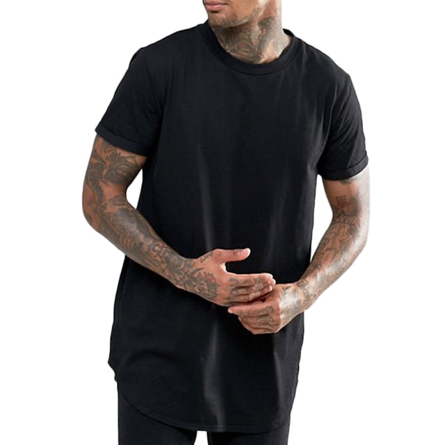 Minnieouse Hombres Tops largos Camiseta de hip hop Manga corta Manga corta Palangre Camisetas casuales Blusa Camisetas negro SG Minnieouse FS11367-09