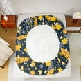 thumbnail image 5 of Feelyou Teens Vintage Filmstrip Twin Sheet Sets, Kawaii Star Print Twin Fitted Sheet, Navy Gold Cartoon Flat Sheet, Super Cozy Room Decor, 3pcs, 5 of 7