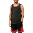 thumbnail image 3 of Jinhomg Boys Basketball Outfits 2 Piece Quick Dry Sleeveless Jersey & Shorts Set, Breathable Athletic Sportswear for Big Boys 5-14Y, 3 of 7