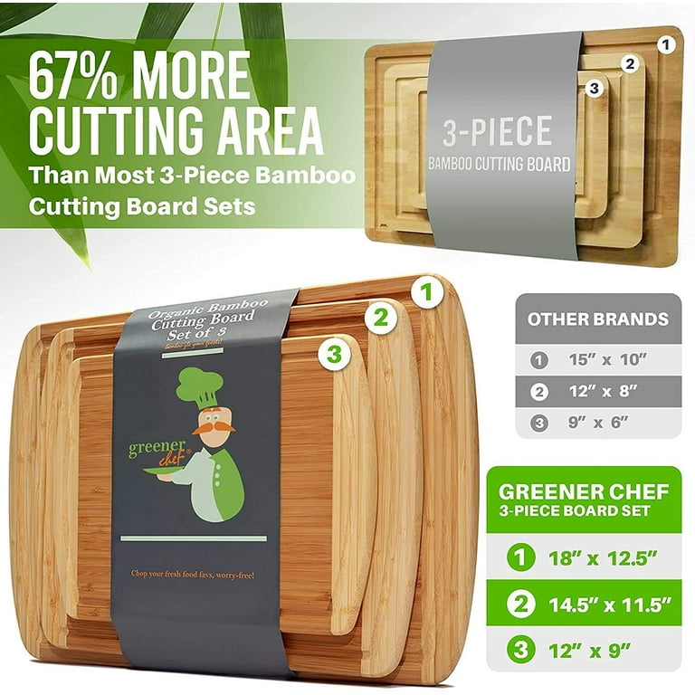 Greener Chef Extra Large Bamboo Cutting Board - 18 X 12.5 Inch