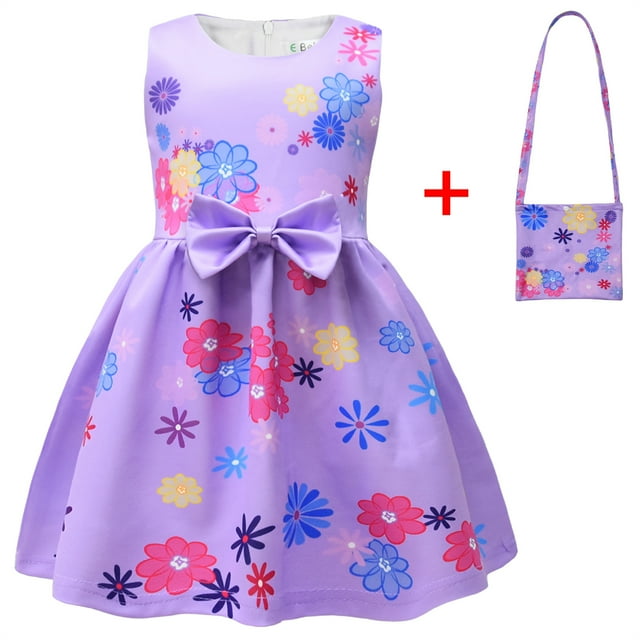 Mirabel Robe Costume pour Filles Halloween Cosplay Isabela Madrigal Robe de Princesse Déguisement Mode Tenue Florale