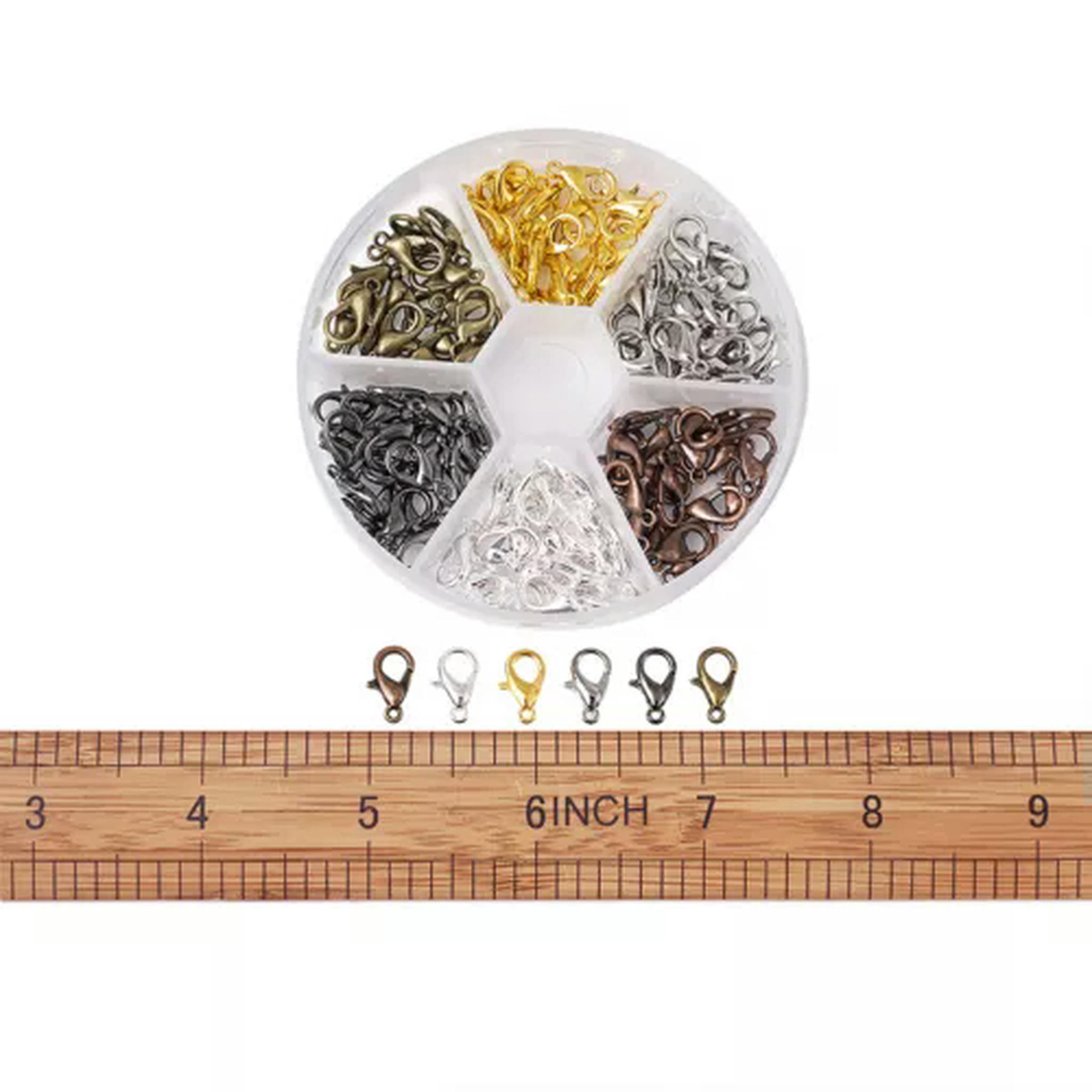 EOEMY 1Box Zinc Alloy Lobster Claw Clasps Diy Jewelry Making Nickel Free Mixed Color-10X6mm-240Pcs