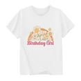 thumbnail image 2 of qolati Flower Girl Shirt for Toddler Girls in My Flower Girl Eras Letters Printed T-Shirt Bridesmaids Short Sleeve Crewneck Tees Tops Kids Cute Clothes 2-15 Years, 2 of 6