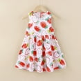 thumbnail image 2 of Tisuna Loose Fit Summer Nightdress For Girls Toddler Floral Print Sleeveless Crew Neck Dresses Comfortable Soft Little Girls Sleep Dress Red Size 6-12 Months, 2 of 3