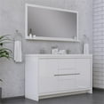 thumbnail image 2 of Alya Bath Sortino 60" Wood Double Bathroom Vanity with Acrylic Sink in White, 2 of 7