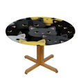 thumbnail image 3 of COMIO Cute Cartoon Cat Elastic Edged Round Fitted Table Cloth Cover, Waterproof Free Round Tablecloth, Home Decorative Tablecloth for Indoor Outdoor Kitchen Party, Fits Tables, 3 of 7