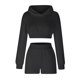 thumbnail image 4 of ICHUANYI Clearance Women's Hooded Sweater Short Top Casual Pants Two Piece Long Sleeve Hooded Set ICHUANYI "ICHUANYI", 4 of 5