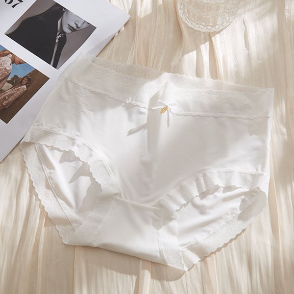 Blmnix Moisture Wicking Underwear Womens Hipster Panties Cotton Underwear G String Lace White Underwear Seamless