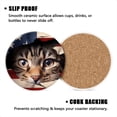 thumbnail image 3 of Drink Coasters Set Of 6 With Holder Brown Tabby Cat'S Head Is Sticking Out Of The Crack In American Flag Water Absorbent Ceramic Coasters Tabletop Protection,Suitable For Various Cup,Home Decor, 3 of 4